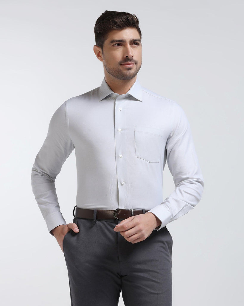 Formal Grey Textured Shirt - Mater