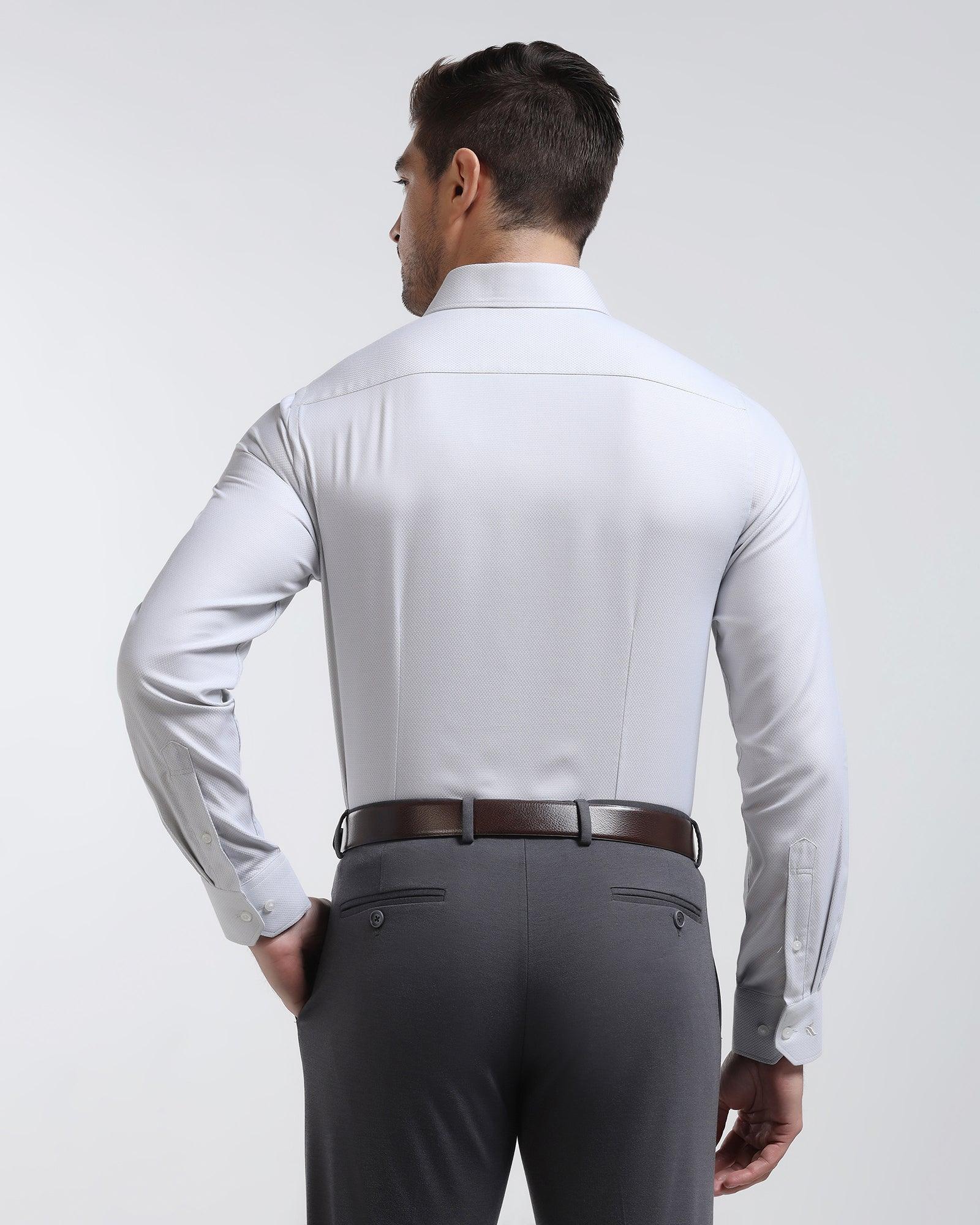 Formal Grey Textured Shirt - Mater - Blackberrys