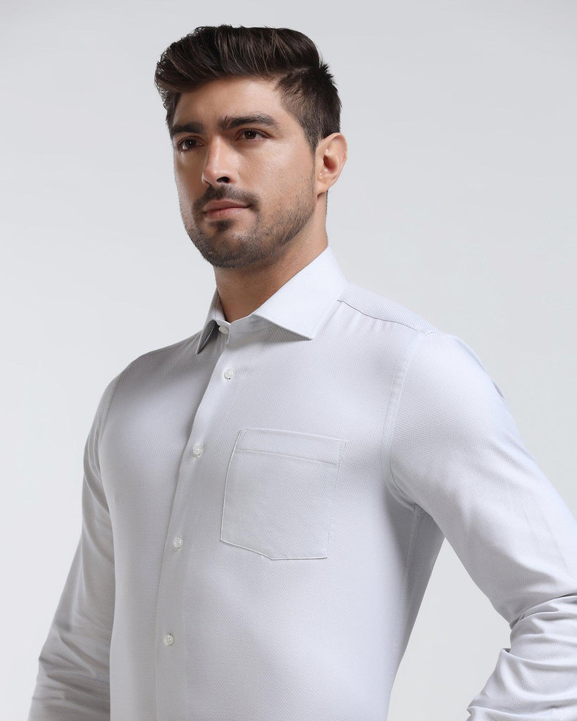 Formal Grey Textured Shirt - Mater