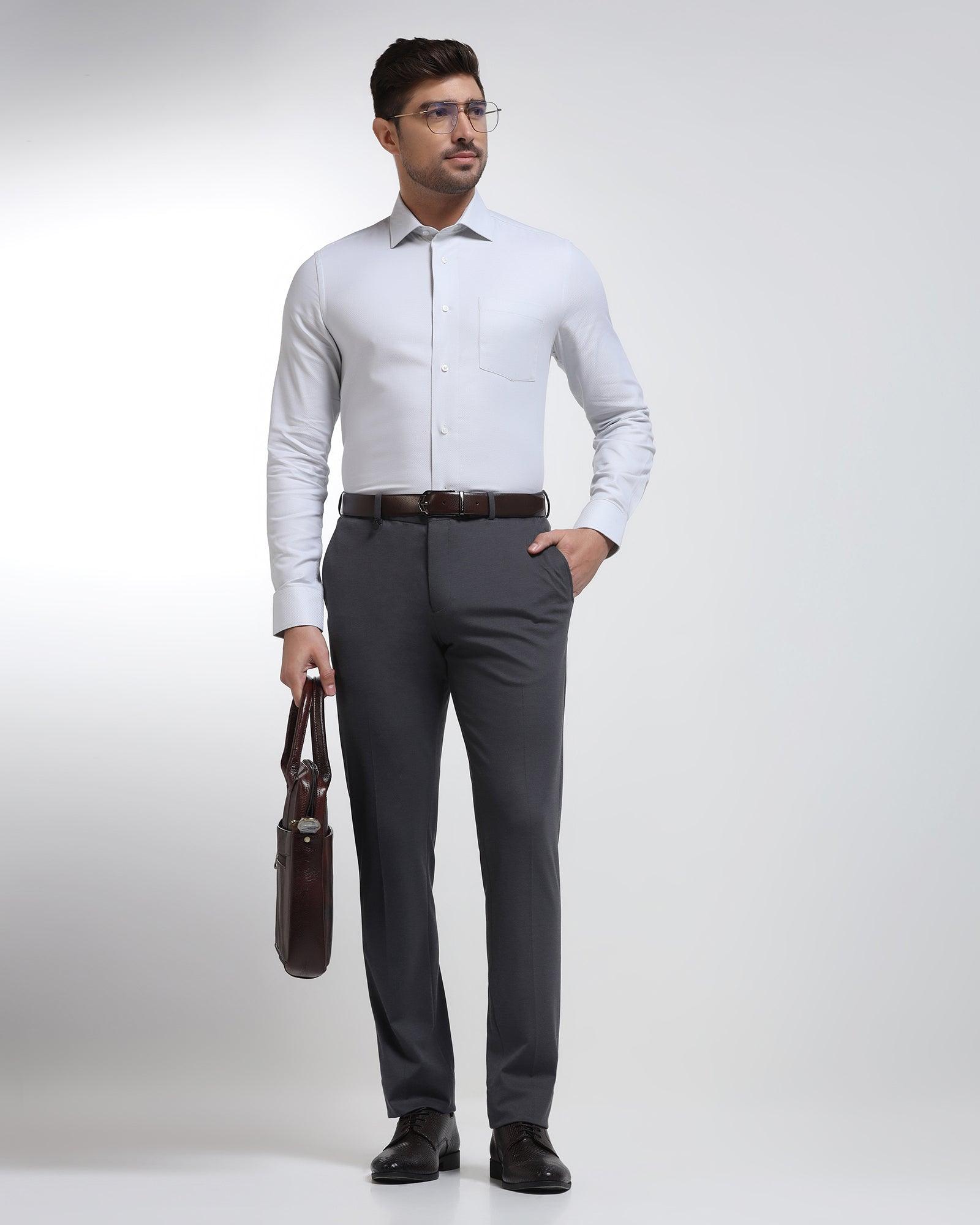 Formal Grey Textured Shirt - Mater - Blackberrys