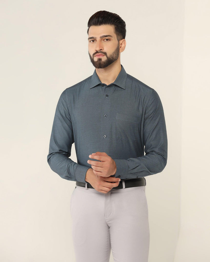 Formal Grey Textured Shirt - Setal