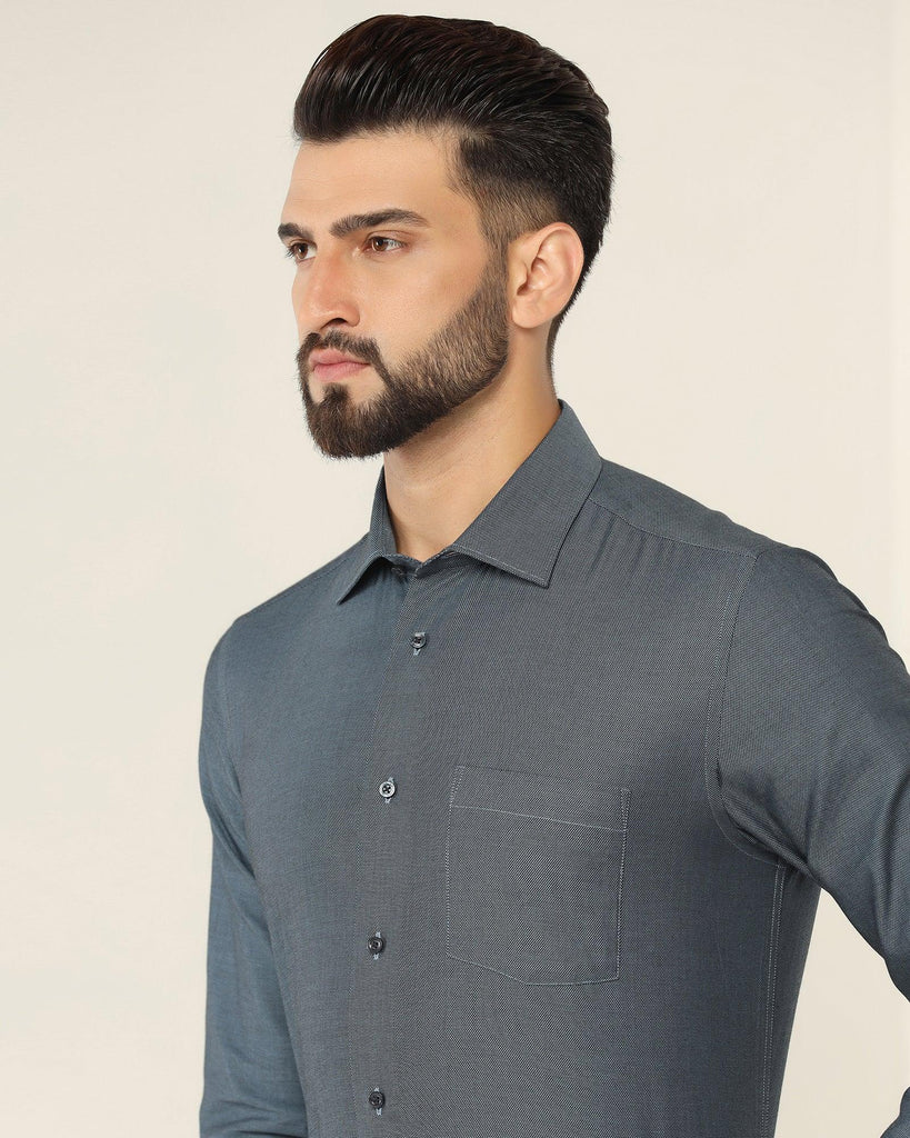 Formal Grey Textured Shirt - Setal