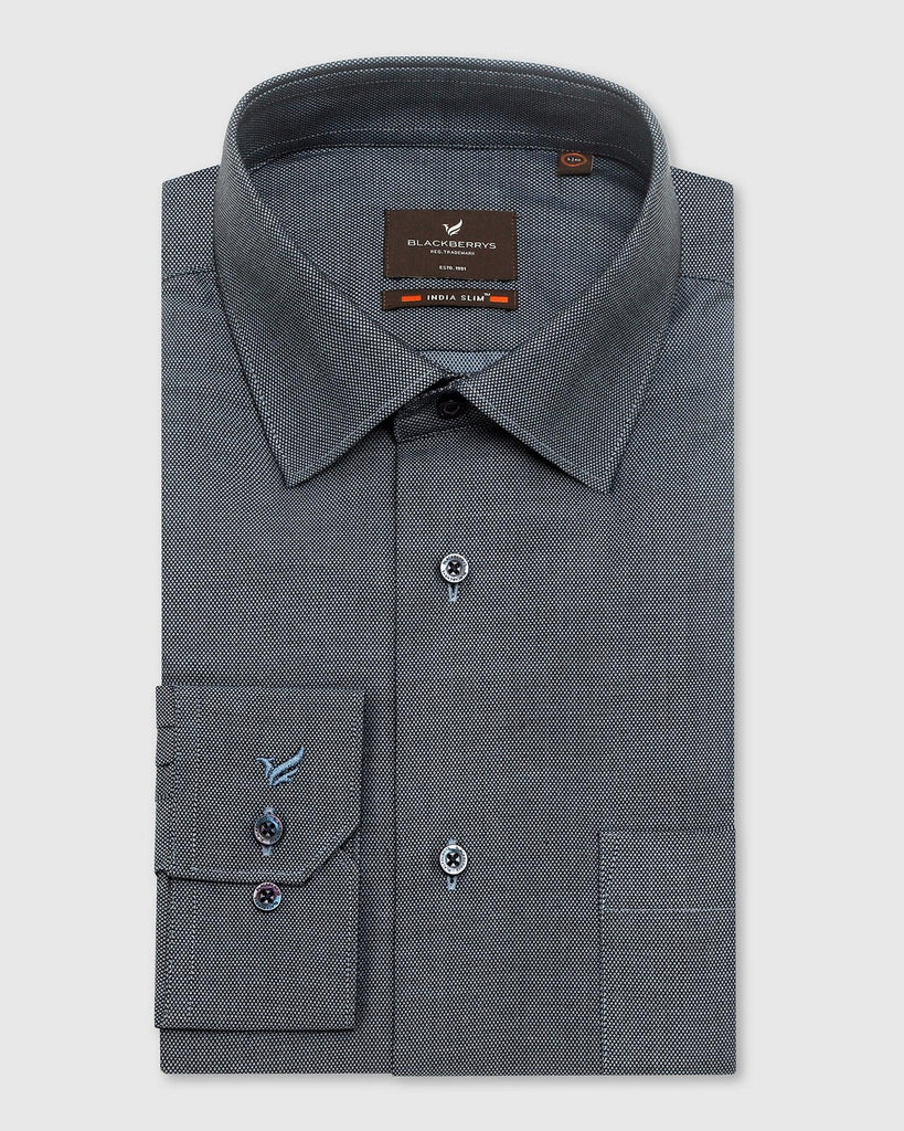 Formal Grey Textured Shirt - Setal