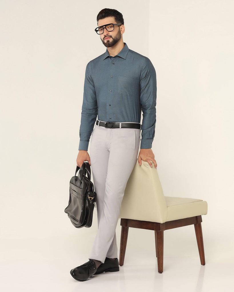 Formal Grey Textured Shirt - Setal