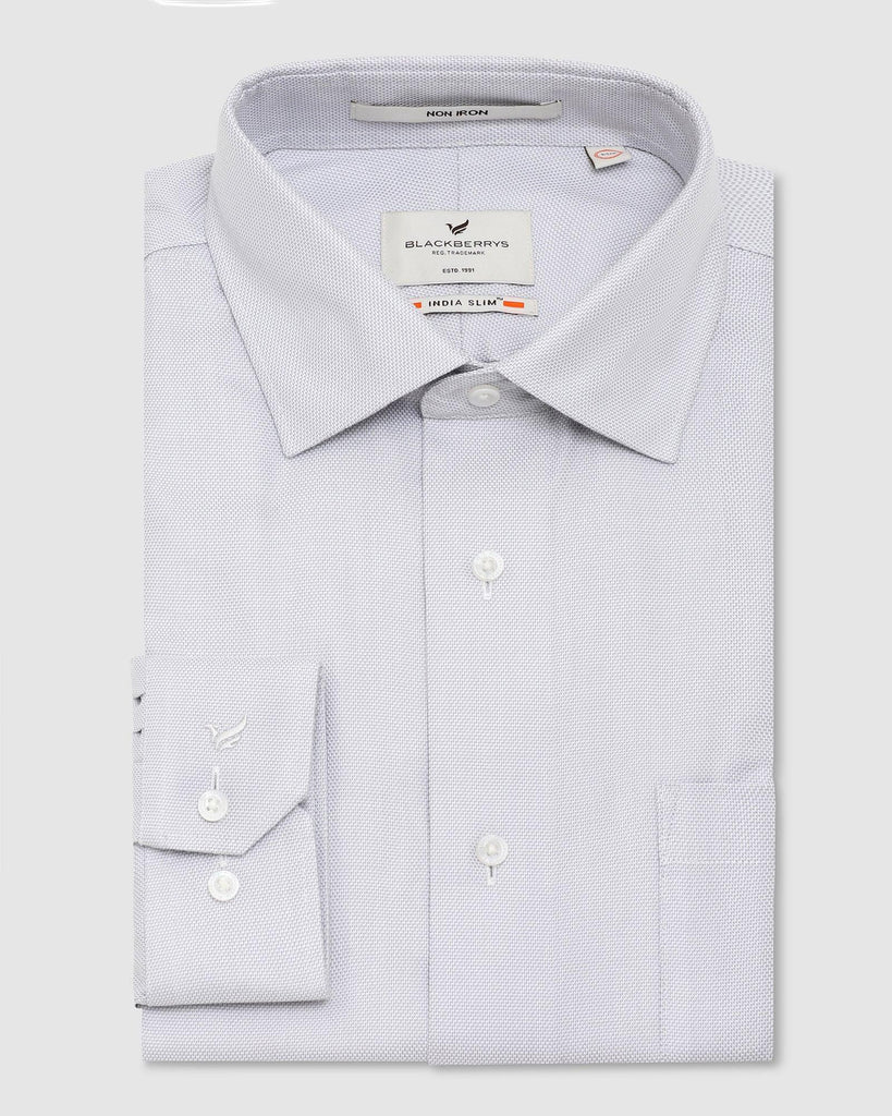 Non Iron Formal Grey Textured Shirt - Simson