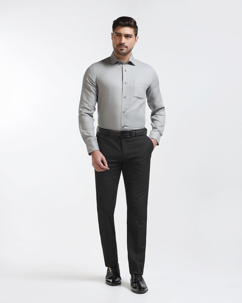 Formal Grey Textured Shirt - Stran