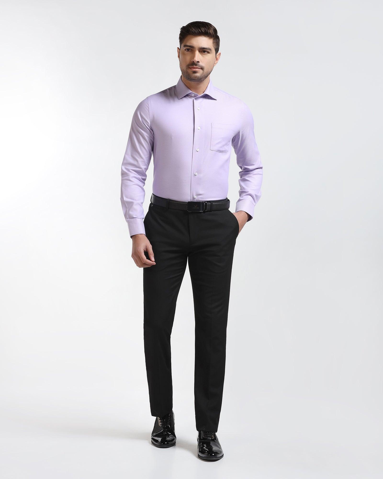 Formal Lilac Textured Shirt - Mater - Blackberrys