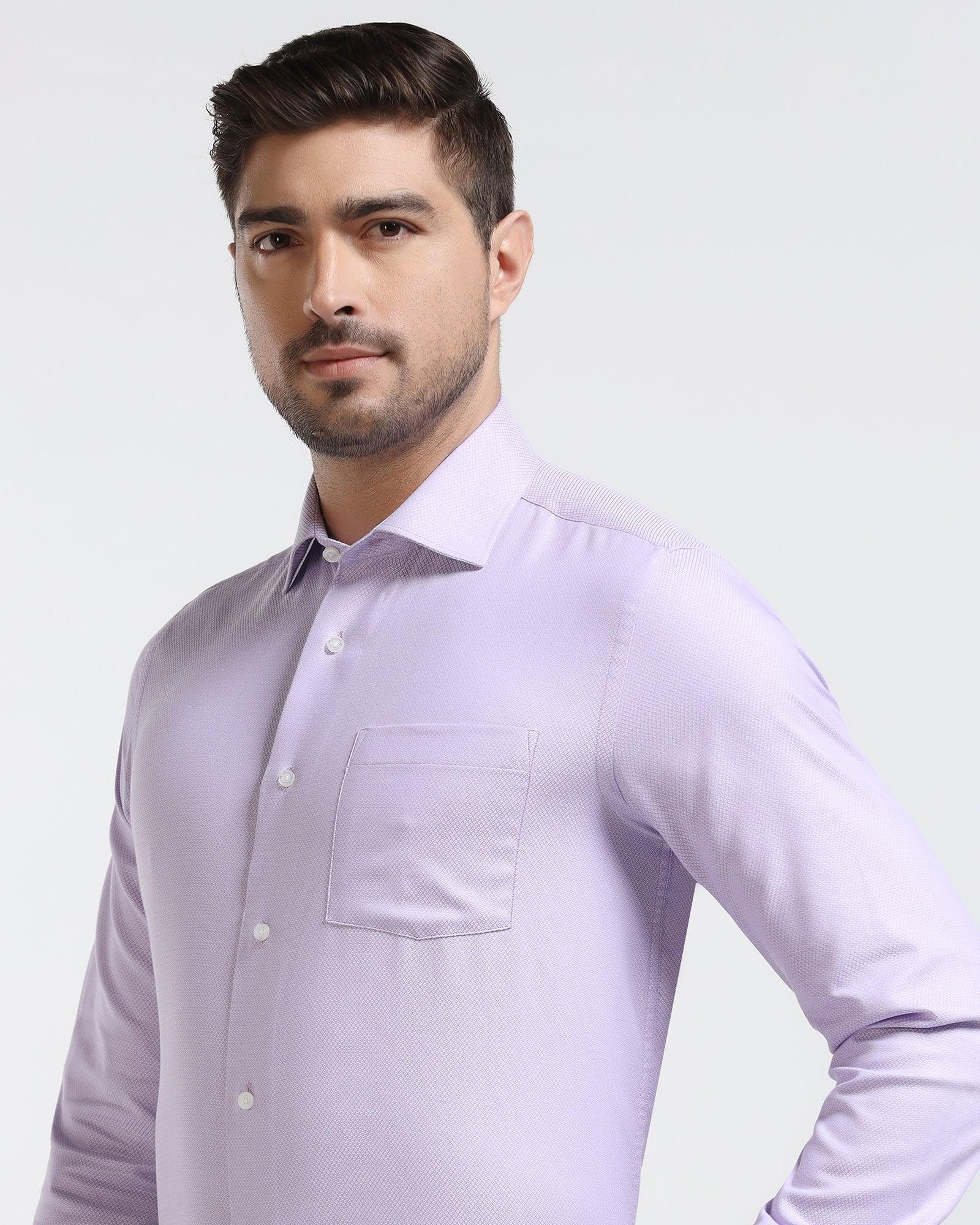Formal Lilac Textured Shirt - Mater - Blackberrys