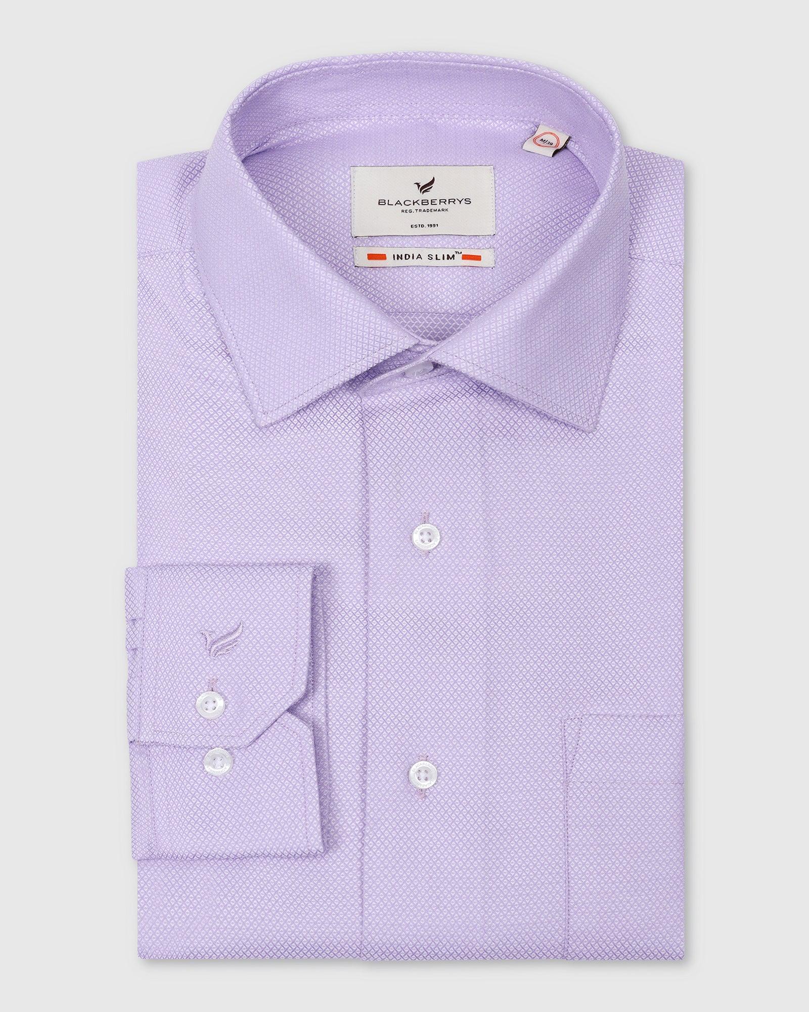 Formal Lilac Textured Shirt - Mater - Blackberrys