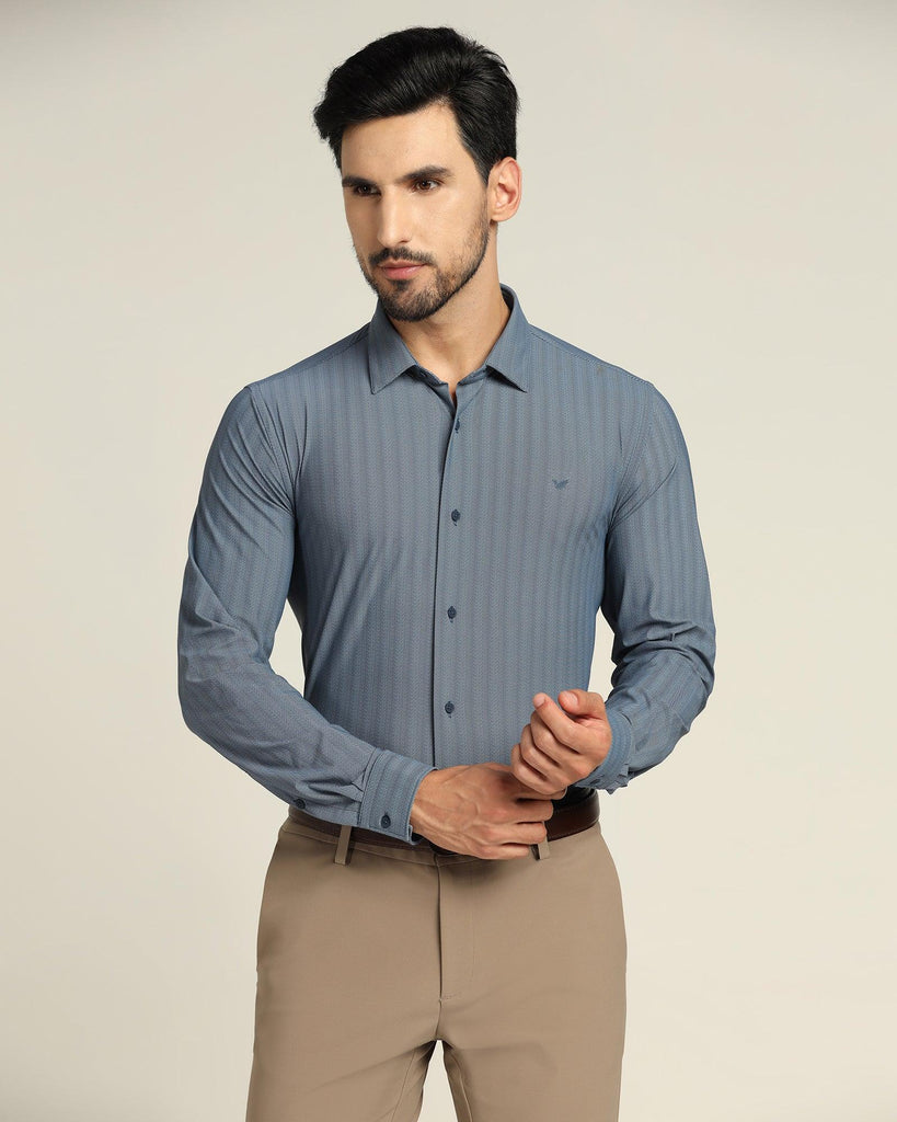 TechPro Formal Navy Textured Shirt - Elliot