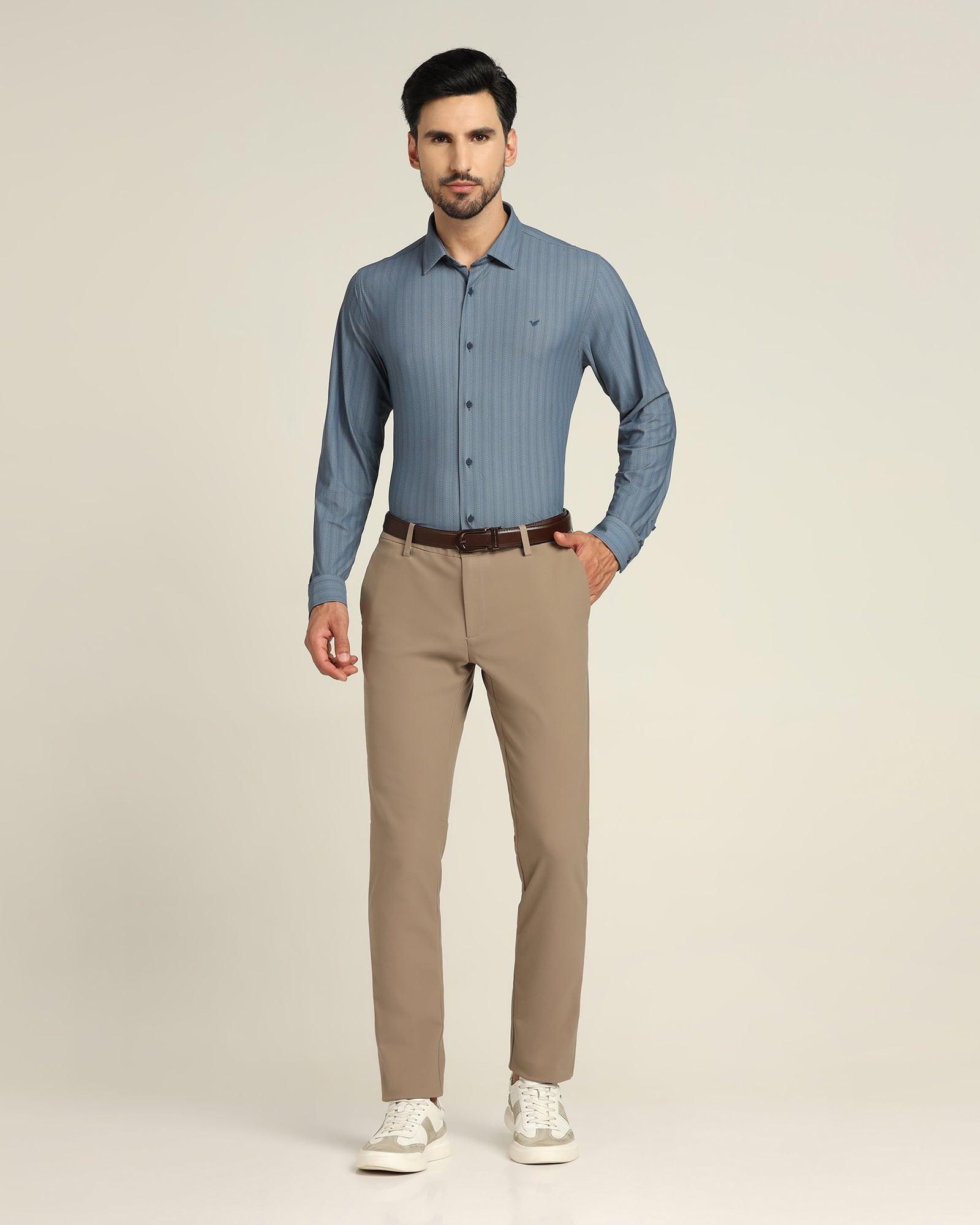 TechPro Textured Formal Shirt In Navy (Elliot) - Blackberrys