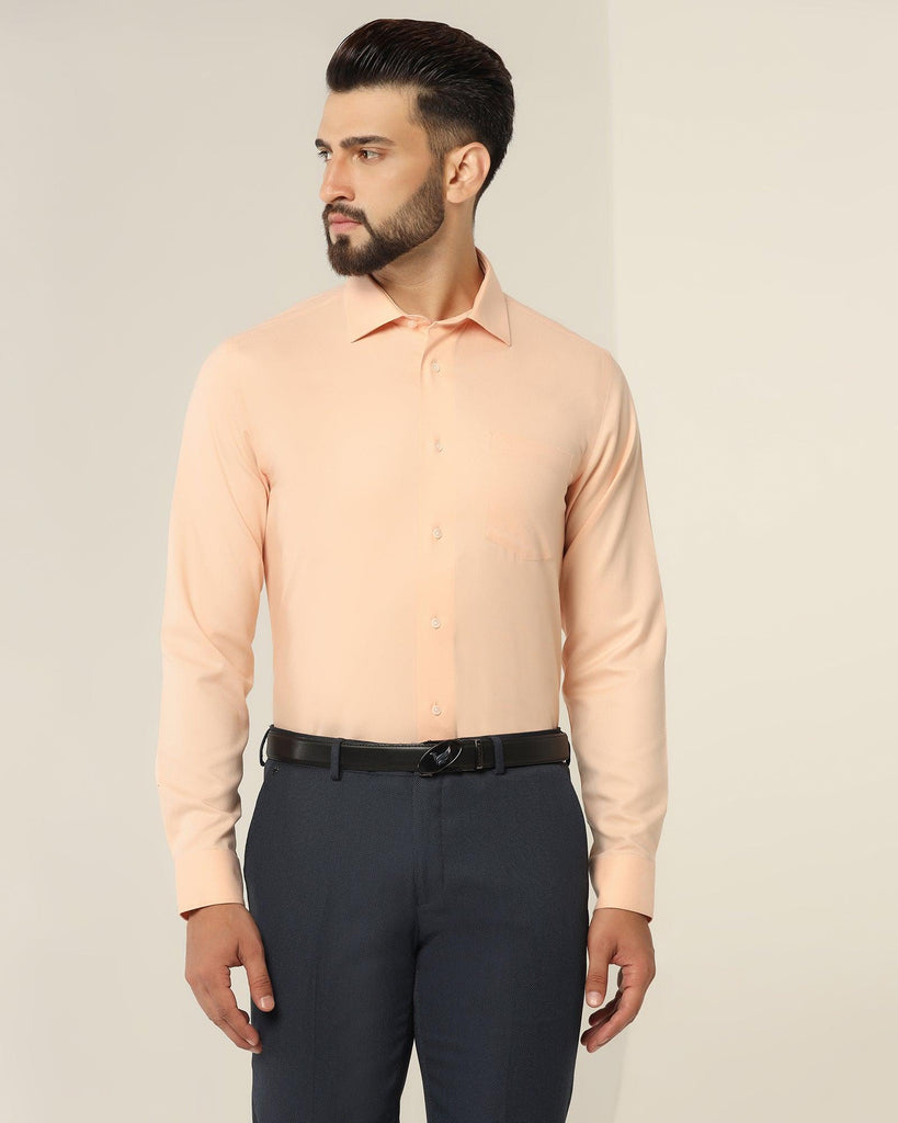 Non Iron Formal Peach Textured Shirt - Dofon