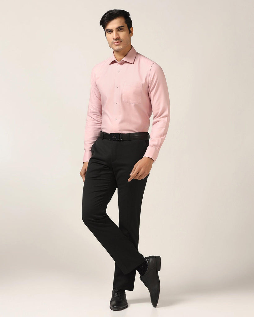 Formal Peach Textured Shirt - Stran