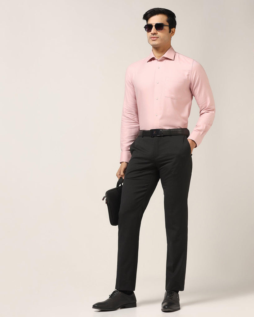 Formal Peach Textured Shirt - Stran