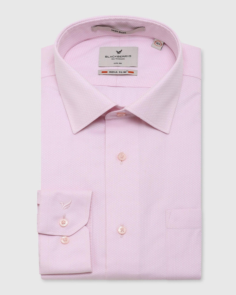 Non Iron Formal Pink Textured Shirt - Dofon