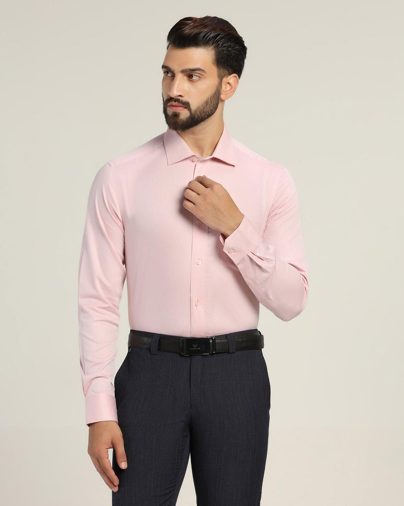 Formal Pink Textured Shirt - Kwik