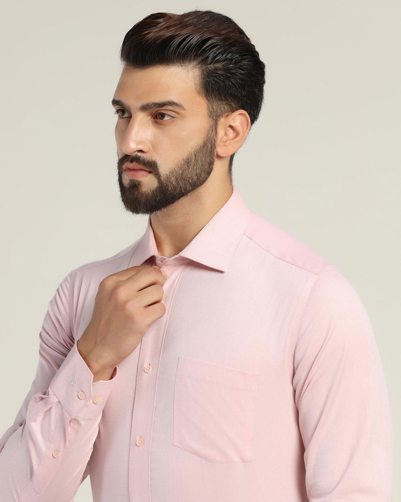 Formal Pink Textured Shirt - Kwik