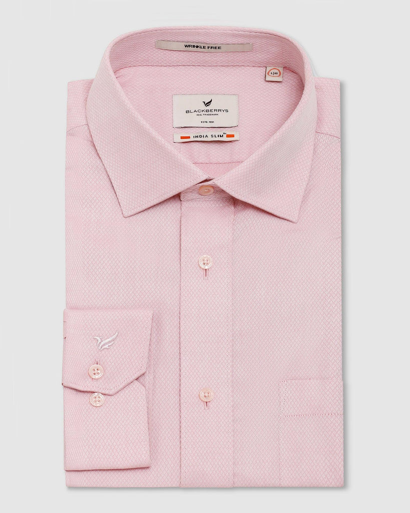 Formal Pink Textured Shirt - Kwik