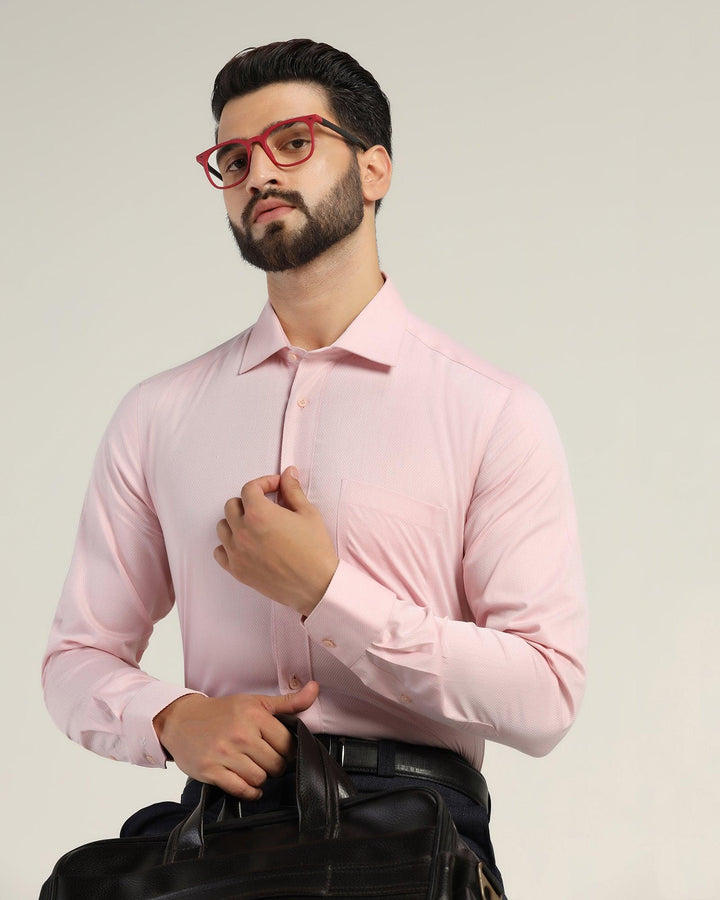 Formal Pink Textured Shirt - Kwik