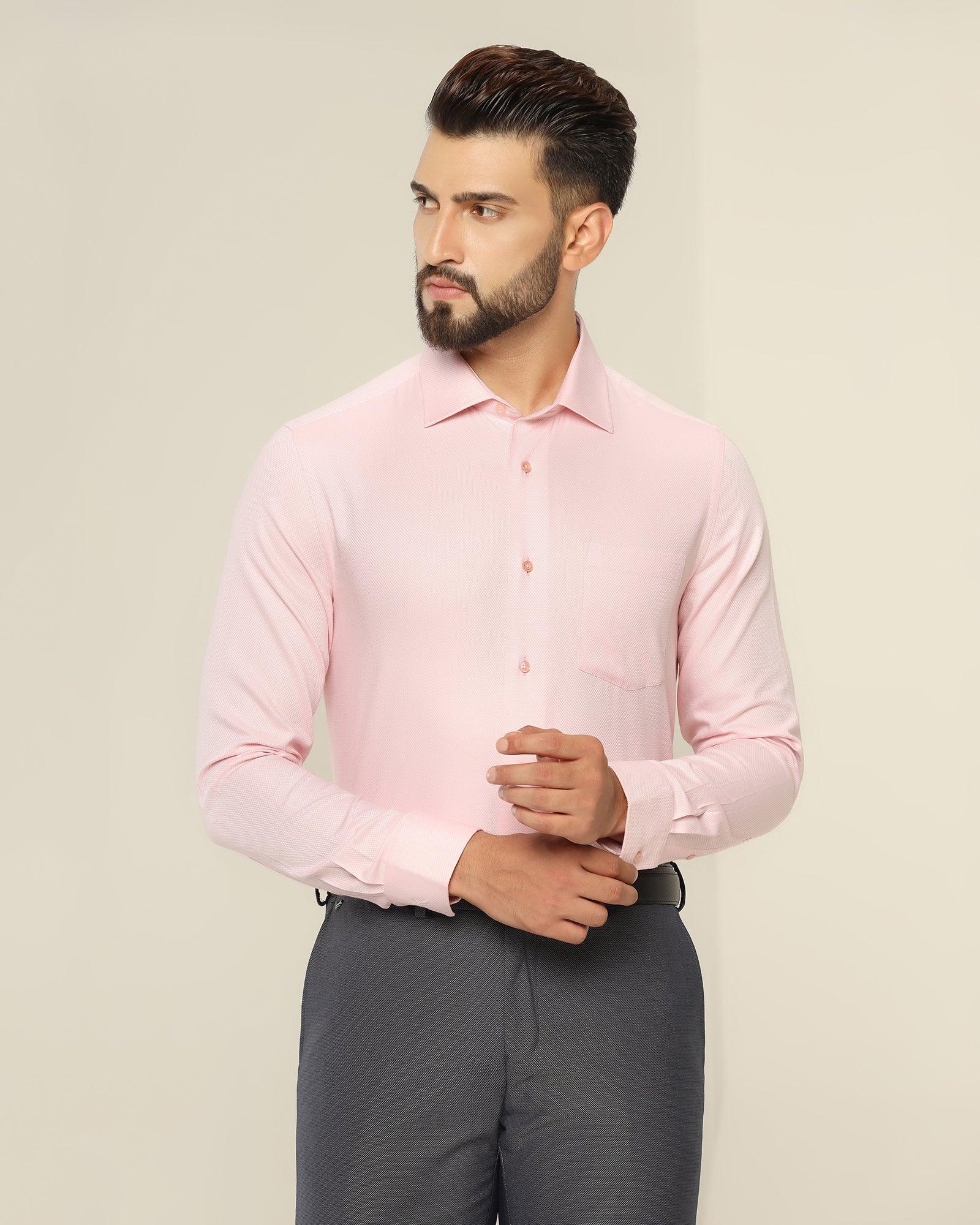 Formal Pink Textured Shirt - Quint