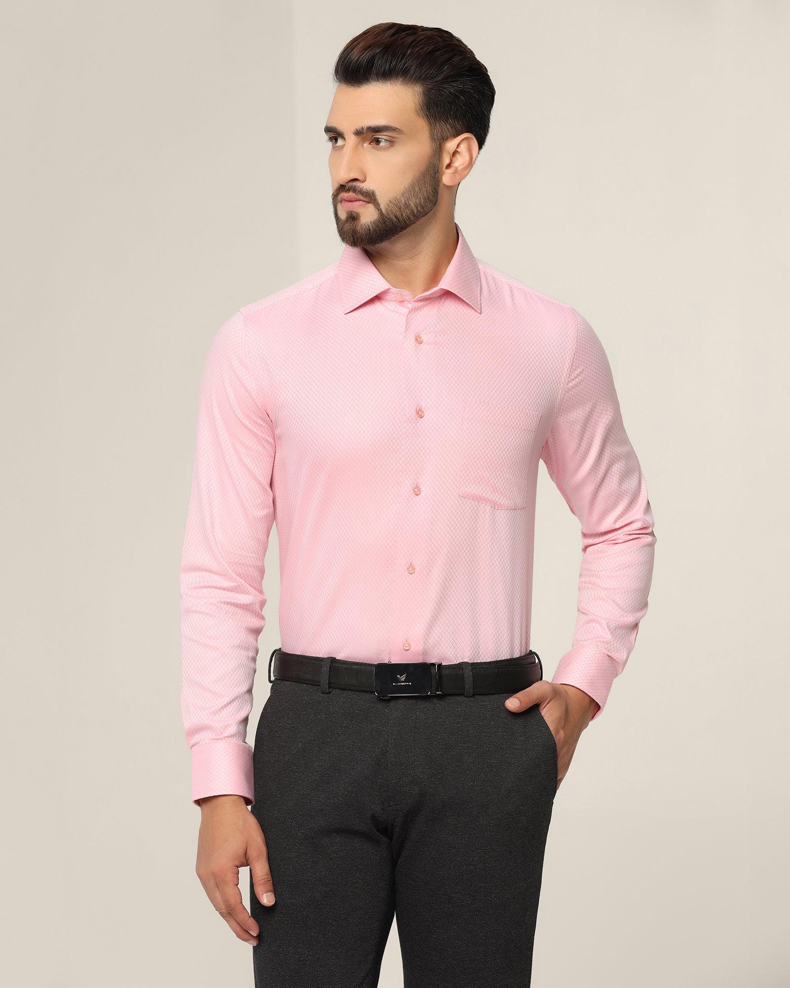 Formal Pink Textured Shirt - Spike