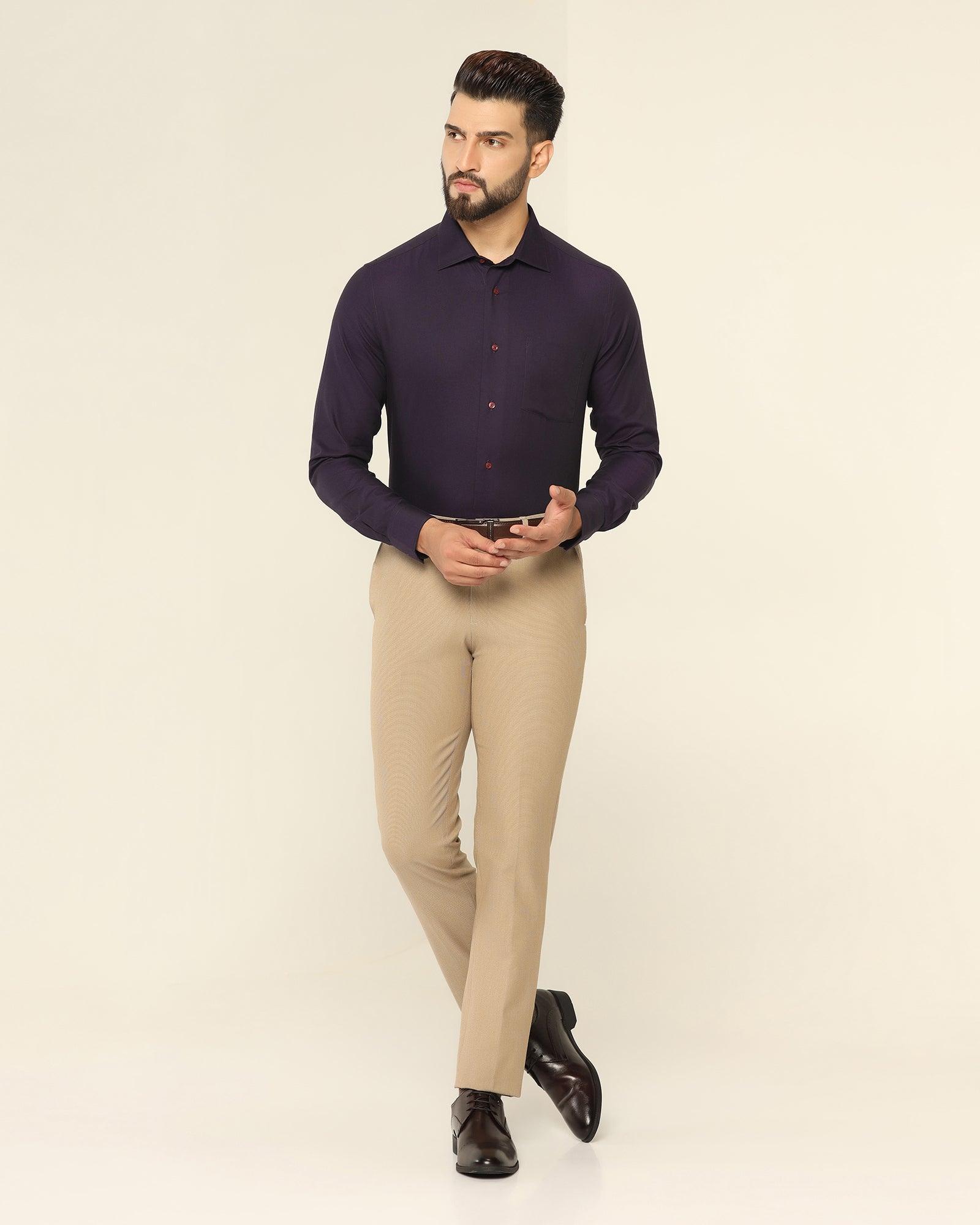 Textured Formal Shirt In Purple Setal