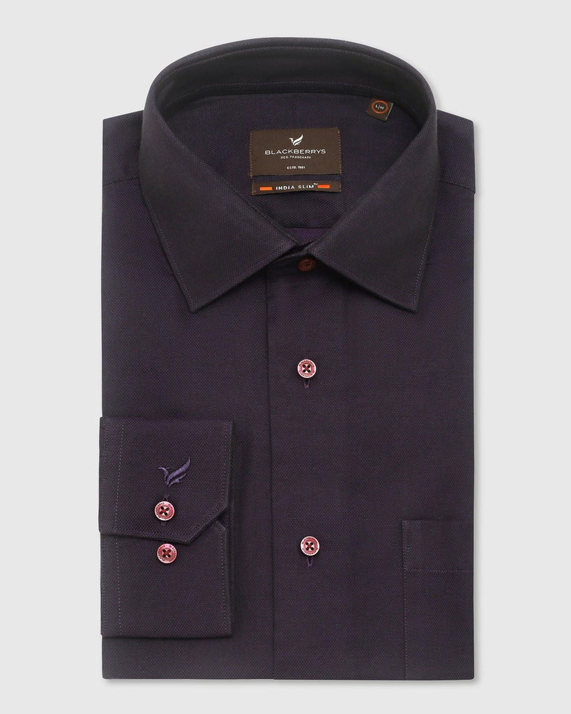 Formal Purple Textured Shirt - Setal