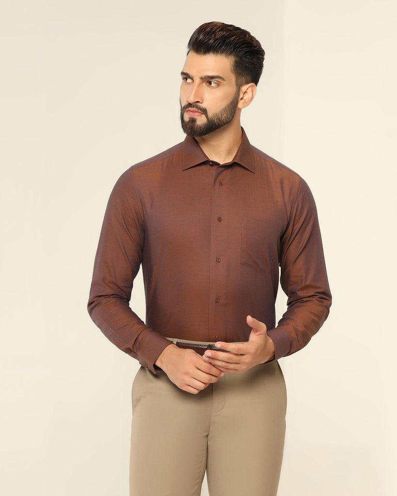 Formal Rust Textured Shirt - Setal