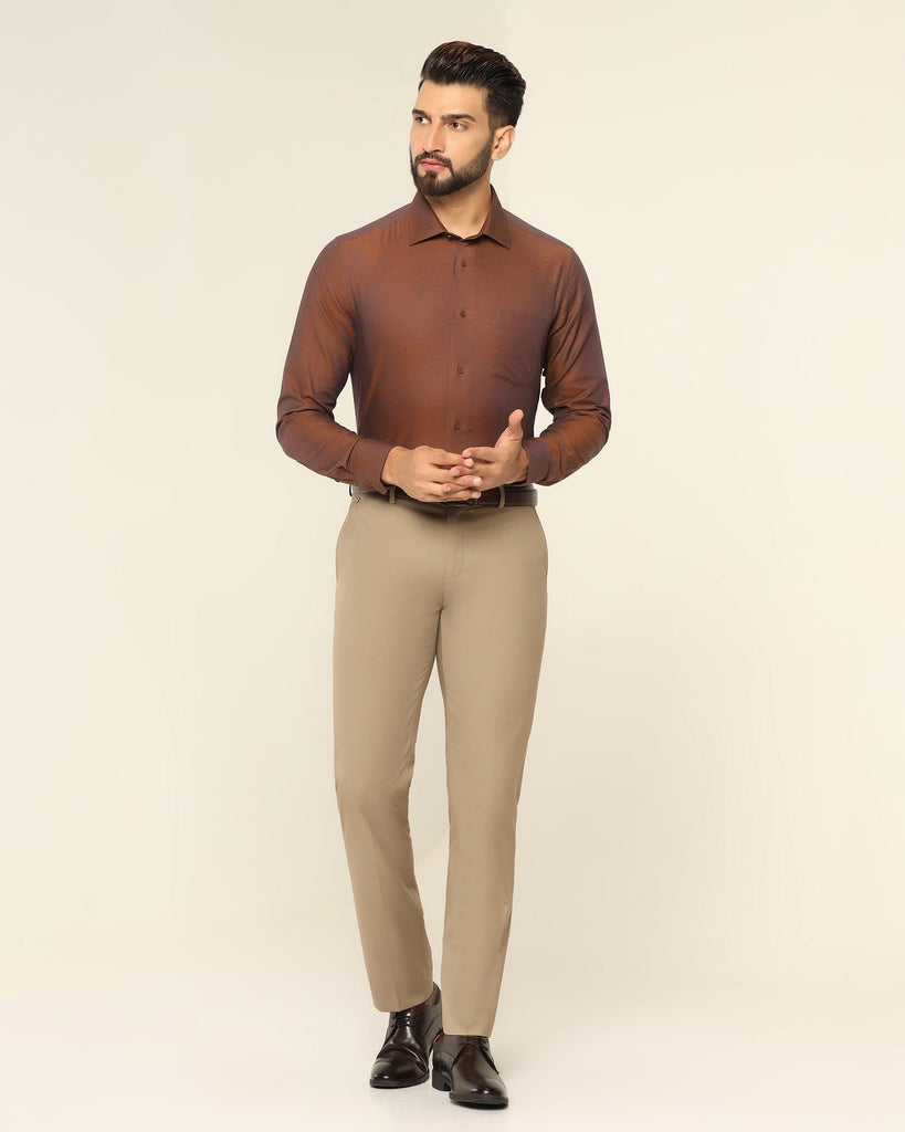 Formal Rust Textured Shirt - Setal