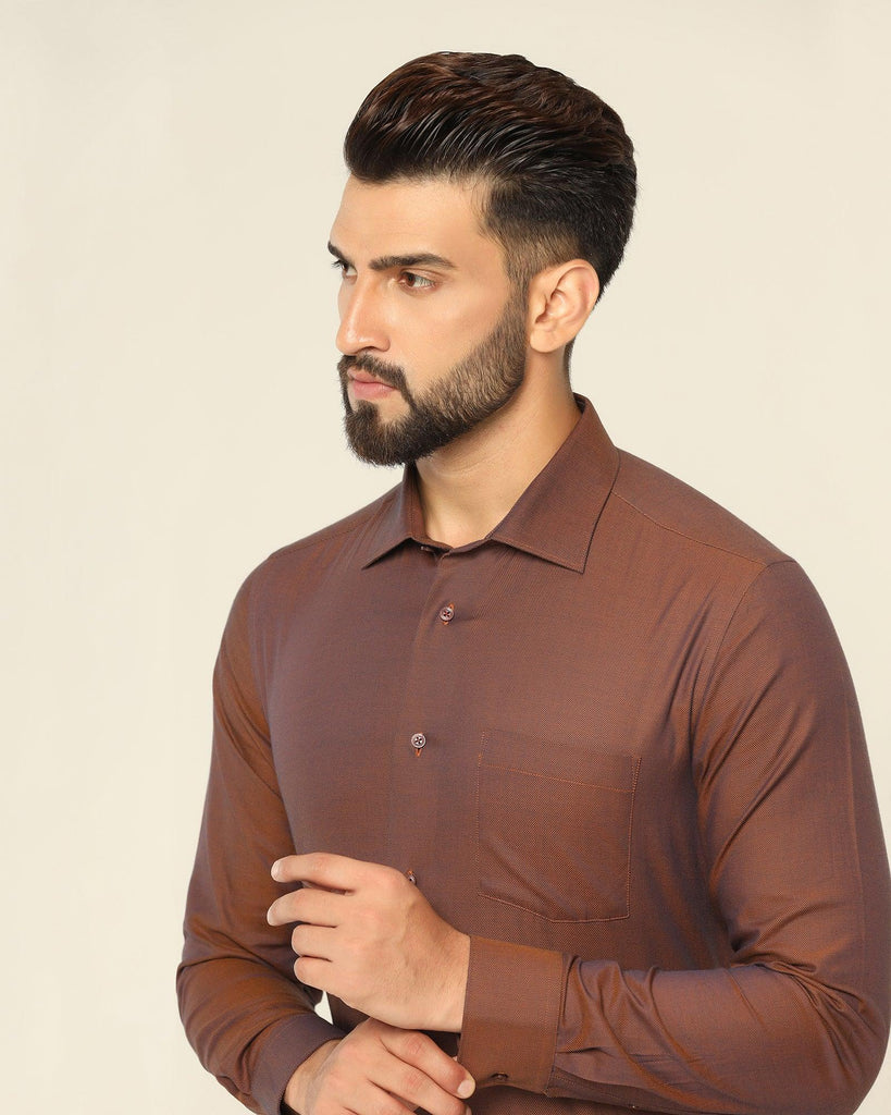 Formal Rust Textured Shirt - Setal