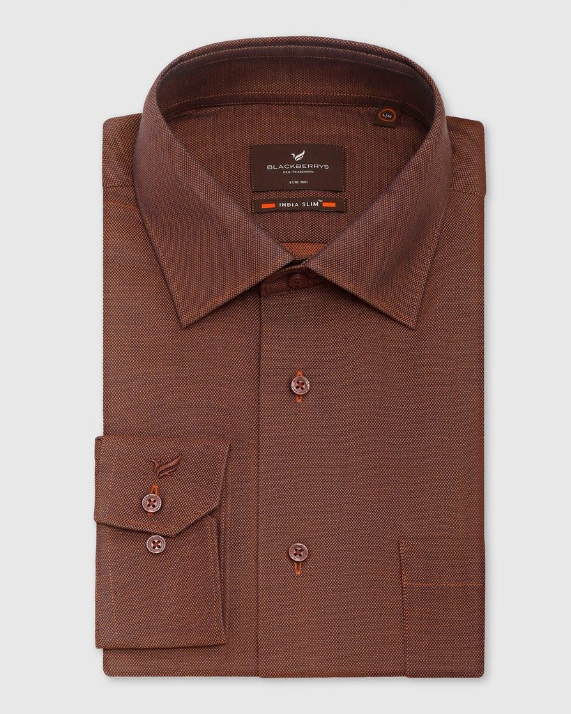 Formal Rust Textured Shirt - Setal