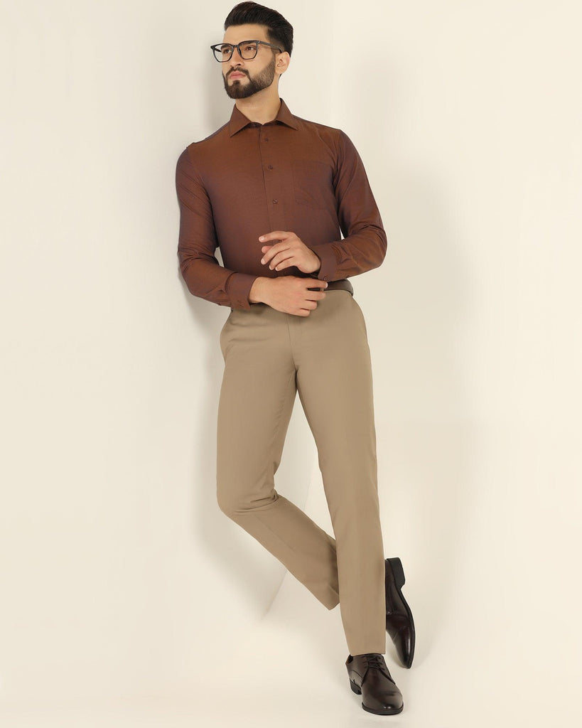 Formal Rust Textured Shirt - Setal