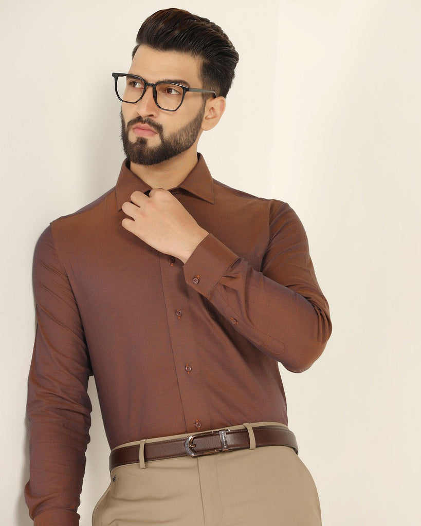 Formal Rust Textured Shirt - Setal