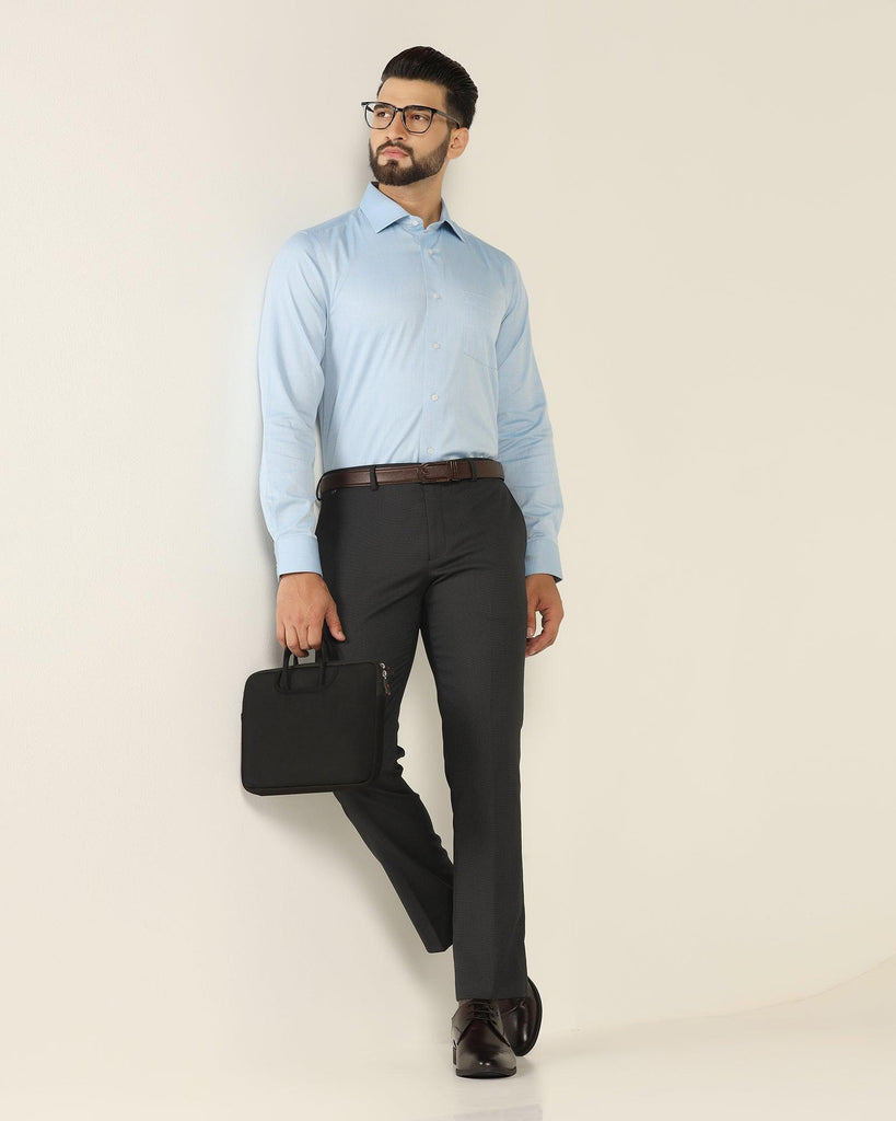 Temp Tech Formal Sky Blue Textured Shirt - Pound