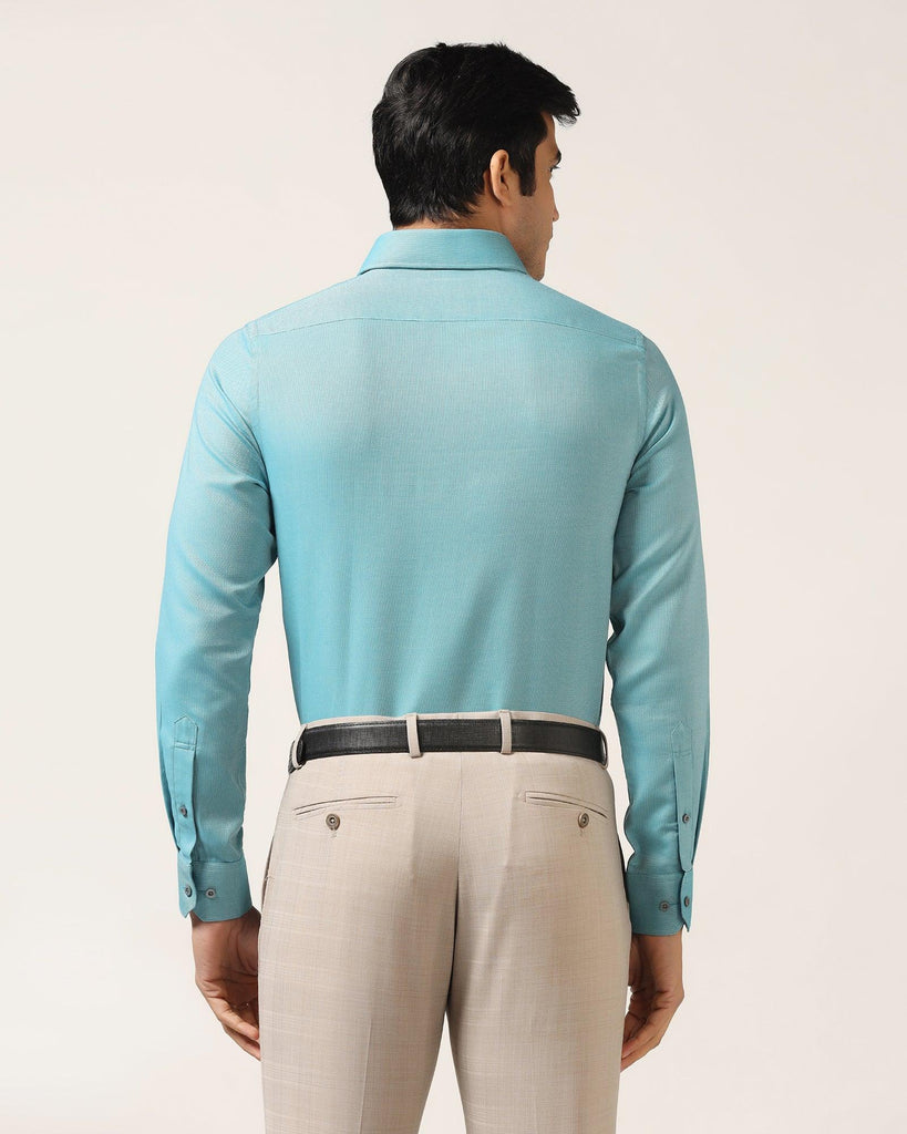 Formal Teal Textured Shirt - Cran