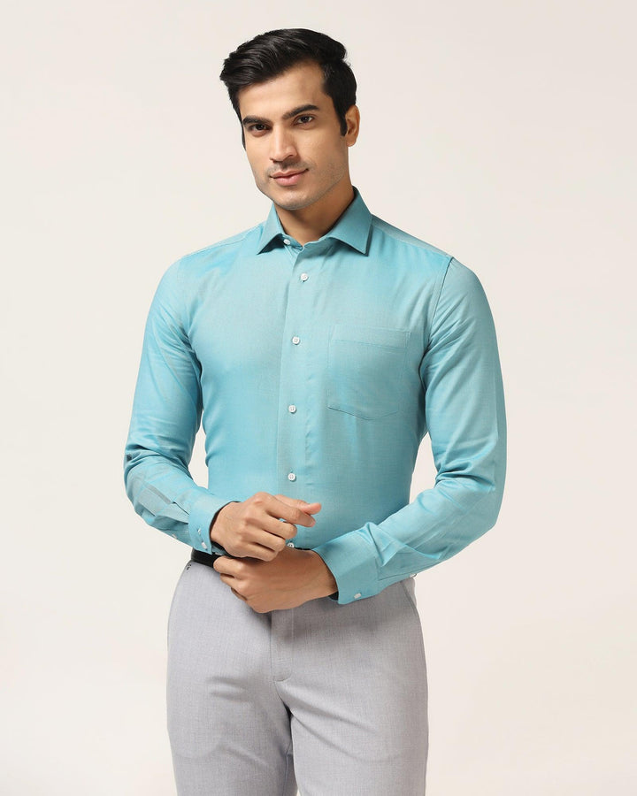 Formal Teal Textured Shirt - Stran