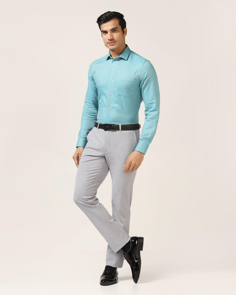 Formal Teal Textured Shirt - Stran