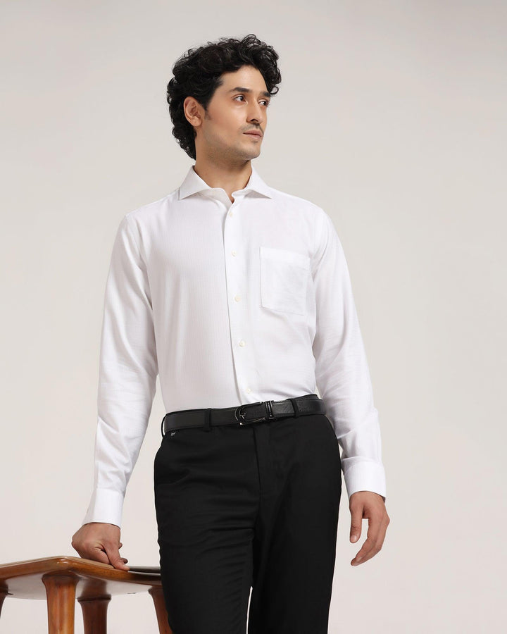 Formal White Textured Shirt - Reno