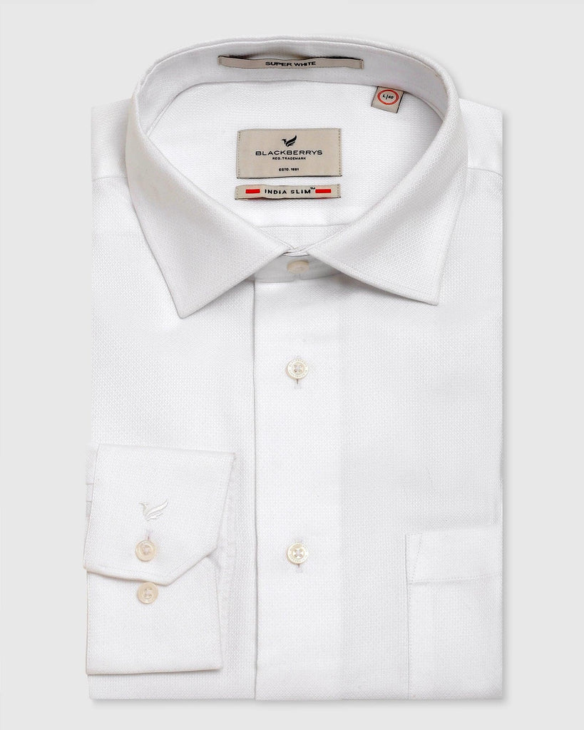 Formal White Textured Shirt - Sally