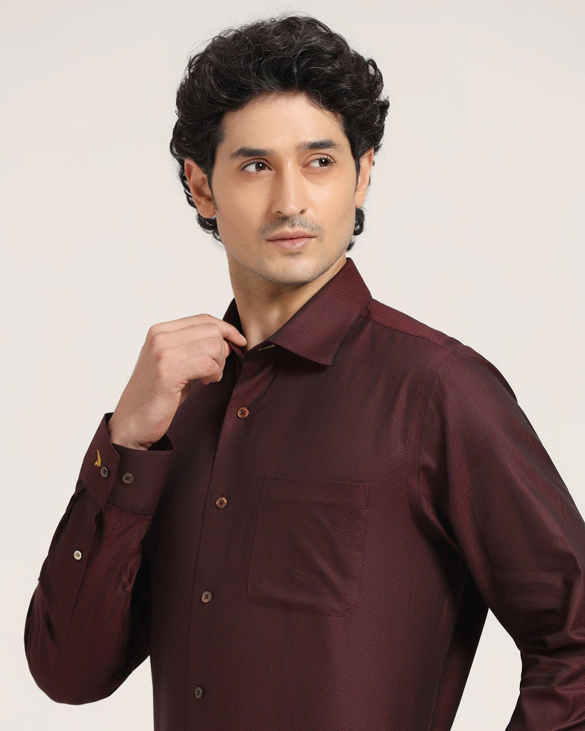 Luxe Formal Wine Textured Shirt - Alan