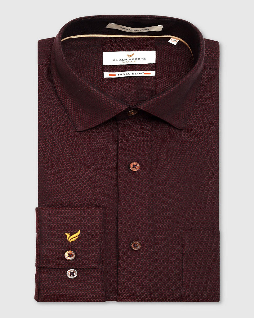 Luxe Formal Wine Textured Shirt - Alan