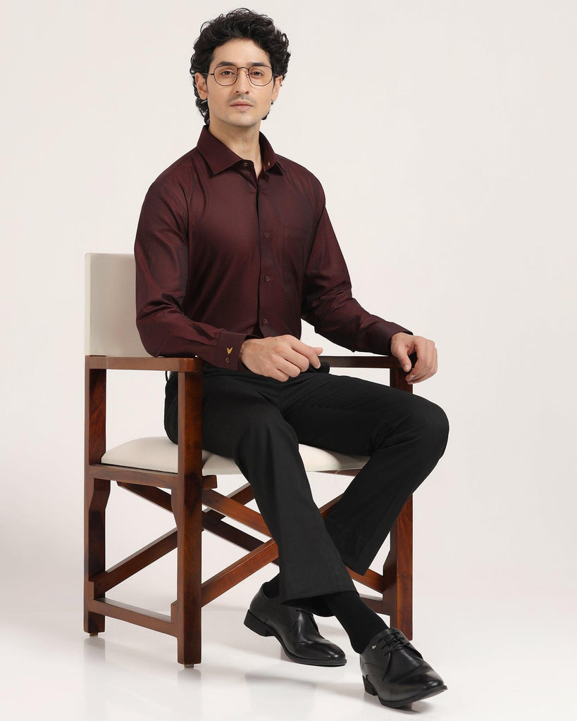 Luxe Formal Wine Textured Shirt - Alan