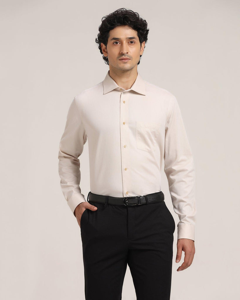 Formal Yellow Textured Shirt - Kwik