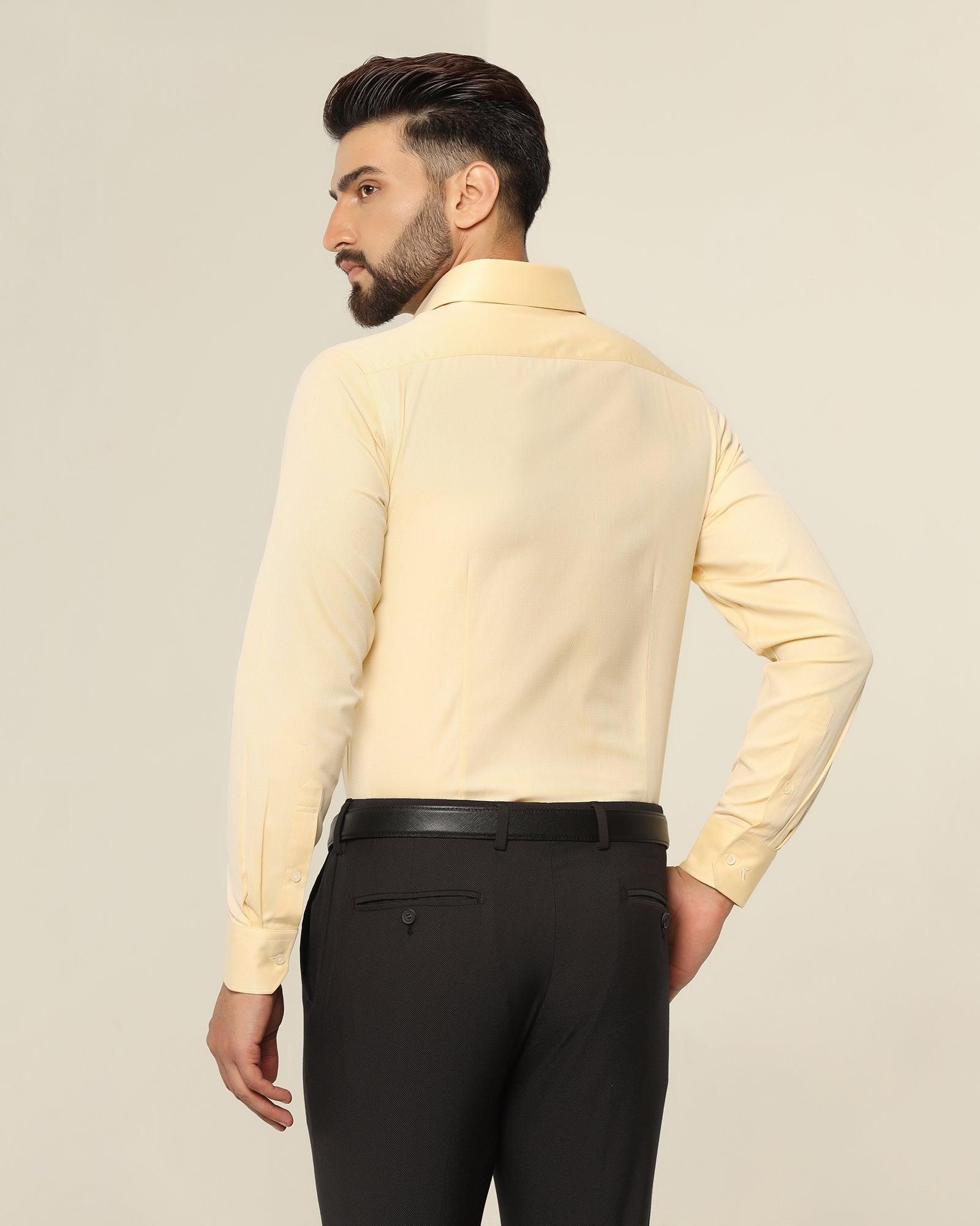 Temptech Formal Yellow Textured Shirt - Pound