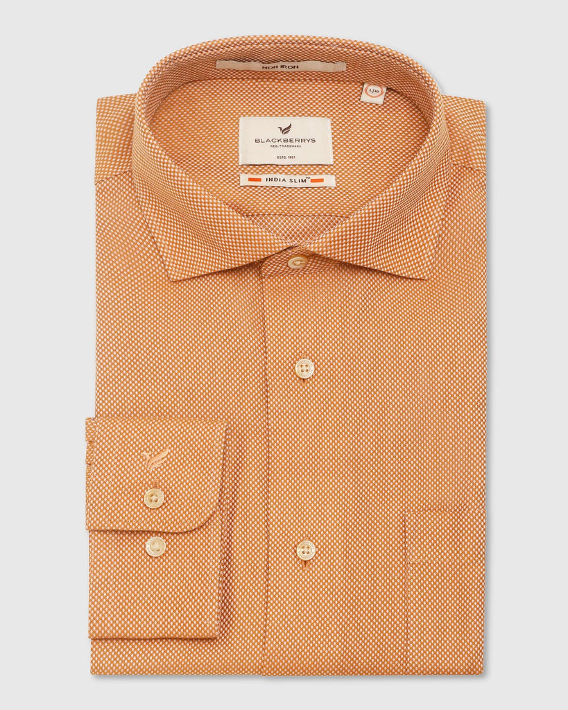 Formal Yellow Textured Shirt - Quint