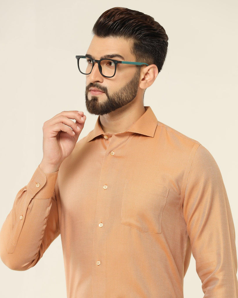 Formal Yellow Textured Shirt - Quint