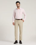 Textured Formal Trousers In Beige B-95 (Lotus) - Blackberrys