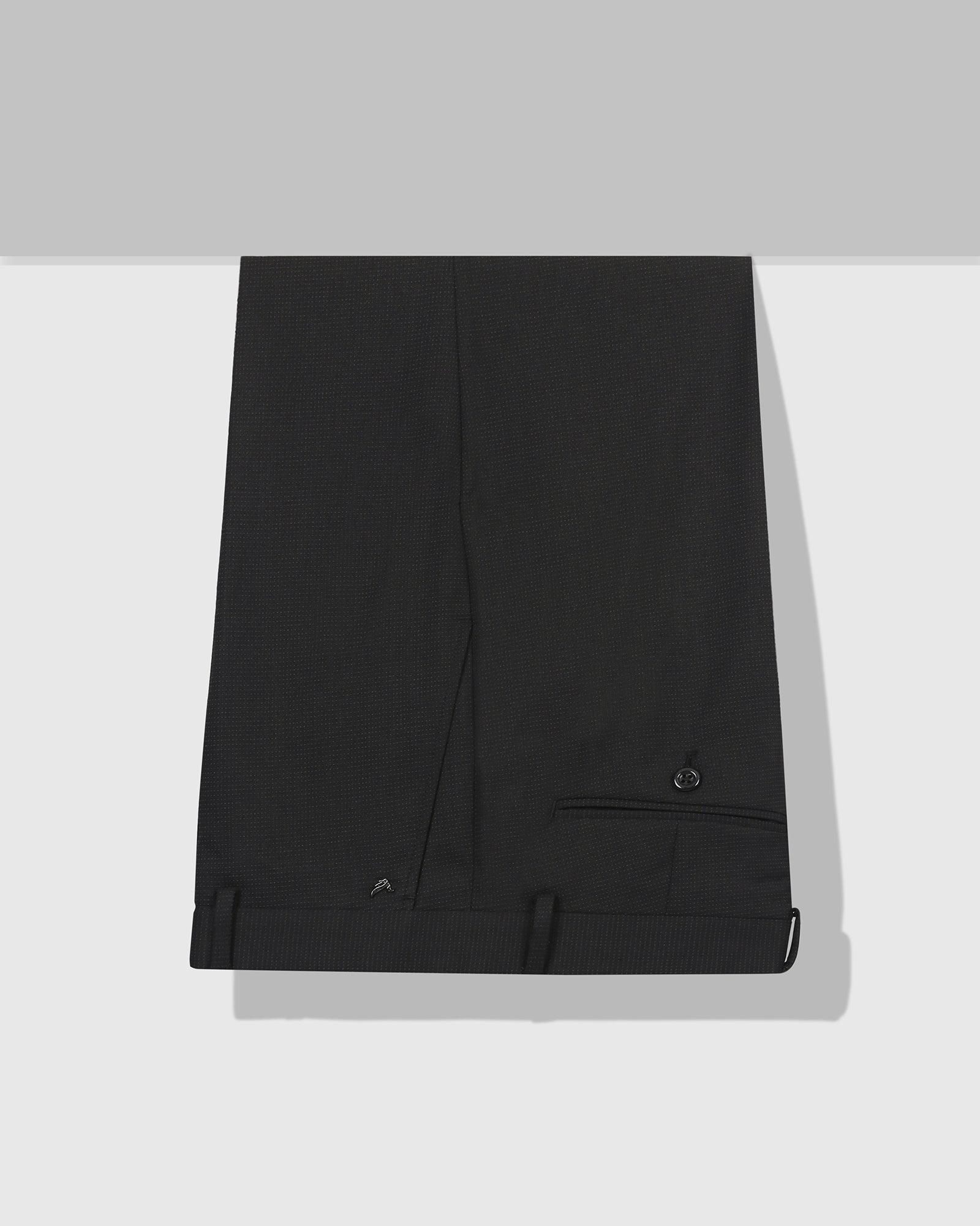 Slim Comfort B-95 Formal Black Textured Trouser - Punto - Blackberrys