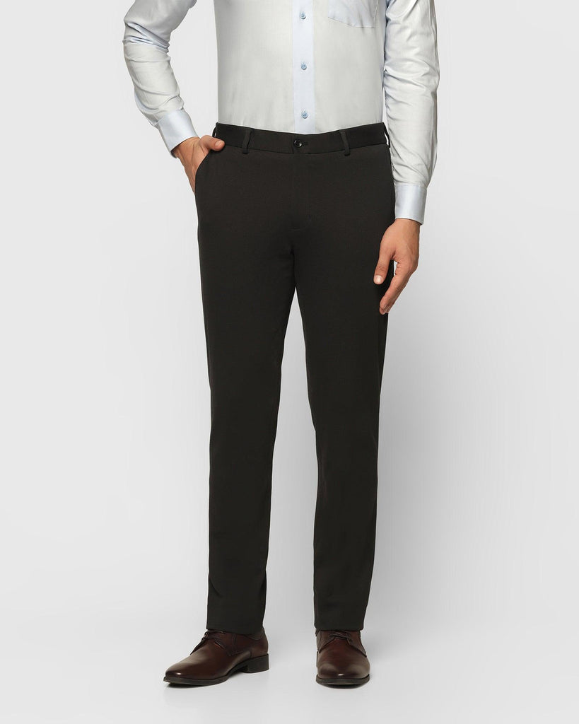 Slim Comfort B-95 Formal Black Textured Trouser - Rock