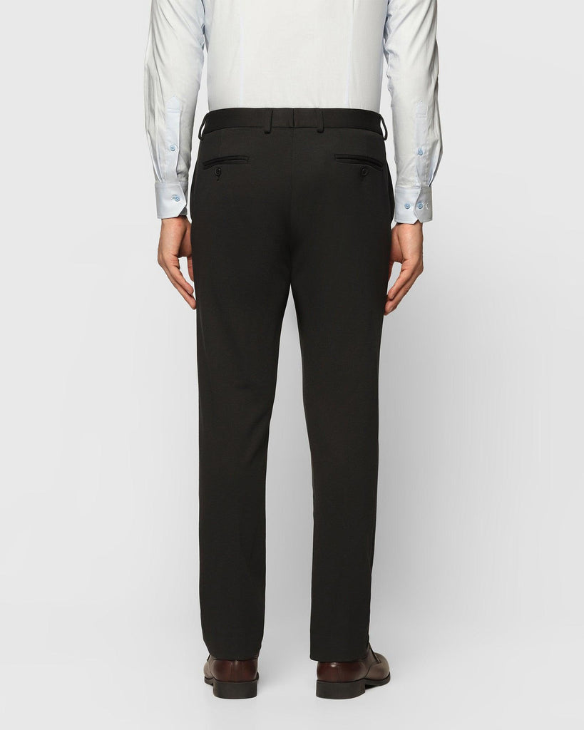 Slim Comfort B-95 Formal Black Textured Trouser - Rock